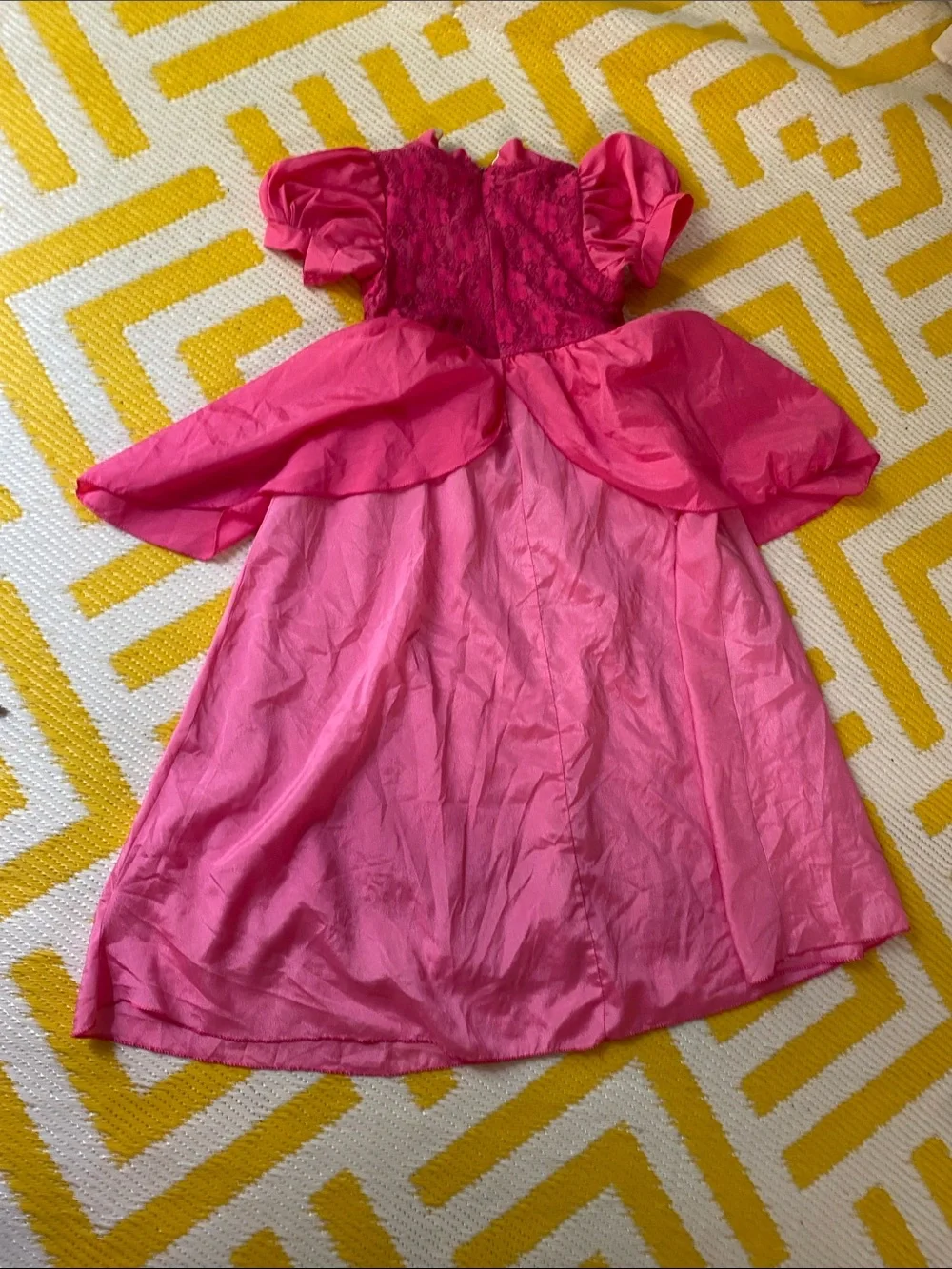 Girls Fuchsia Satin Party Dress with Lace Bodice